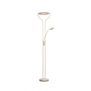 FISCHER & HONSEL Lampe sur pied LED Davos, couleur sable, hauteur 180 cm, à 2 lampes, CCT