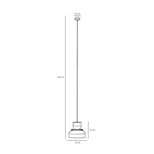 ALDEX Suspension Uto, corail/jaune, abat-jour en métal