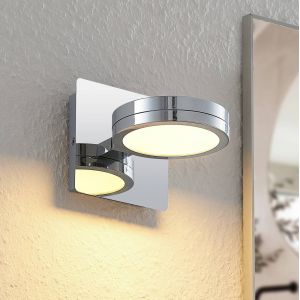 Applique murale Lindby Skrolla, à 1 lampe, hauteur 11 cm, CCT, IP44