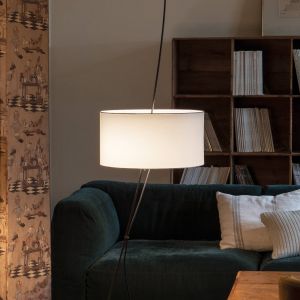 Carpyen Lampe sur pied Totora avec abat-jour coton blanc