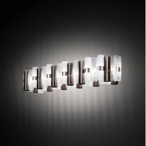 Slamp Suspension LED La Lollo, couleur &eacute;tain, 140 cm