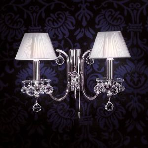 Orion Applique textile argentée Kristalldesign 2 lampes