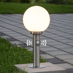 Lampe pour socle Lindby Vedran, 45 cm, acier inoxydable, verre, capteur