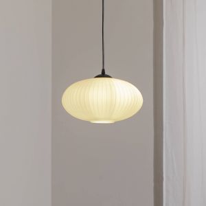 EMIBIG LIGHTING Luminaire pour salle à manger Coco, Ø 30 cm, noir/opale, verre