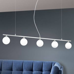 Orion Suspension Snowwhite à 5 lampes, nickel