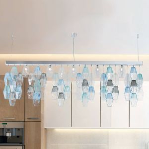 Patrizia Volpato Suspension Glace avec abat-jour en verre de Murano