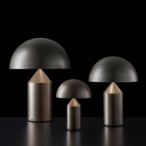 Oluce Atollo lampe à poser, intensité variable, Ø38cm, bronze