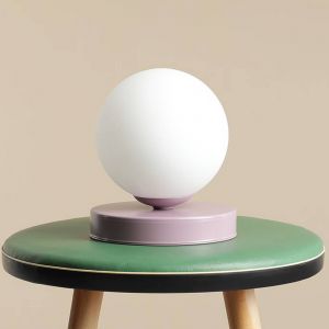 ALDEX Lampe de table Joel, hauteur 17 cm, lilas/blanc
