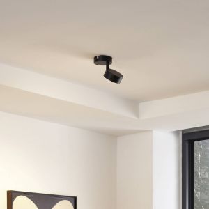 Plafonnier Lindby Jyla, &agrave; 1 lampe, noir mat