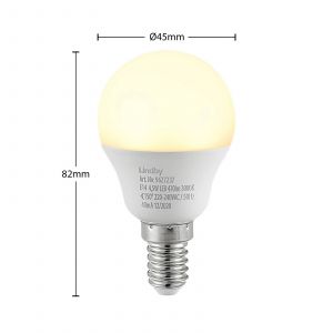 Lindby Ampoule LED E14 G45 4,5W 3.000K opal 2pcs