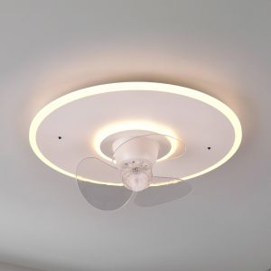 Reality Leuchten Ventilateur LED Nybro, blanc, DC, silencieux, &Oslash; 50 cm, CCT, t&eacute;l&eacute;commande