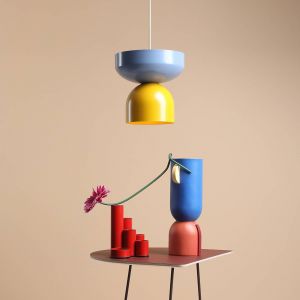 ALDEX Suspension Api, jaune/bleu, abat-jour métallique