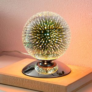 Lindby lampe de table Isumi en forme de boule, 15 cm, verre, métal