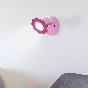 Elobra Spot mural Fleurs, rose, à 1 lampe