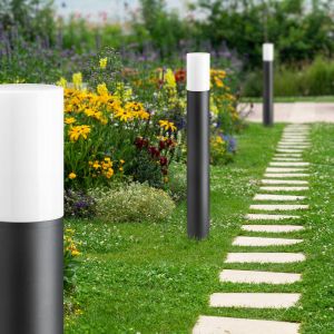 LCD Borne lumineuse 1320 avec verre opalin graphite hauteur 70 cm