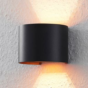 Applique murale Arcchio Zuzana, ronde, noire, G9, 13 cm de large