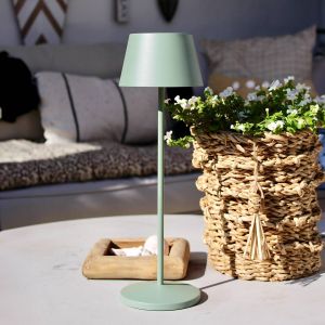 LOOM DESIGN Lampe de terrasse à LED rechargeable Modi vert-gris 36 cm CCT