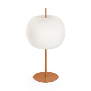 kdln Lampe à poser Kushi XL, cuivre/blanc, hauteur 61 cm