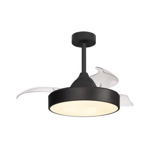 Mantra Iluminación Ventilateur de plafond LED Alaska Mini noir DC silencieux 91 cm CCT