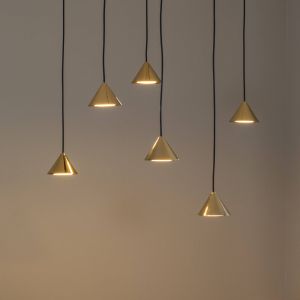 EMIBIG LIGHTING Suspension Elit Spider, à 6 lampes, dorée, métal