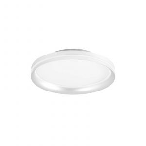 Fabas Luce Plafonnier LED Isy, blanc, Ø 35 cm, métal, CCT, à intensité variable