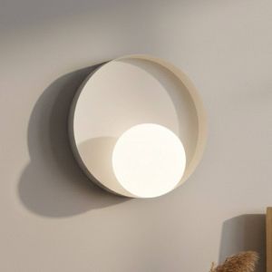 EMIBIG LIGHTING Applique murale Kido K1, beige, acier/verre, Ø 20 cm