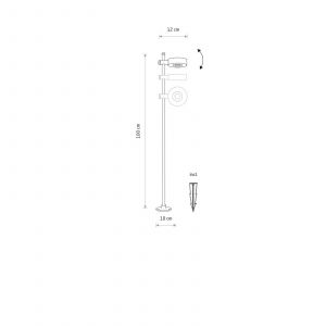 Euluna Luminaire pour socle LED Tessa, noir, aluminium, hauteur 100 cm