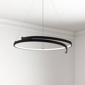 Milagro Lighting Suspension LED Lorenzo, métal, noir, 4 000 K