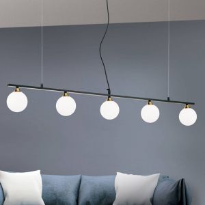 Orion Suspension Snowwhite à 5 lampes, noire