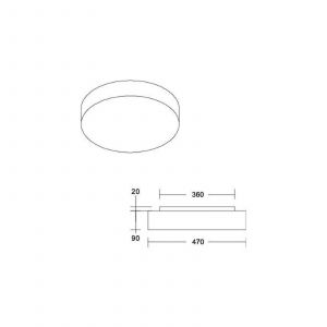 BRUMBERG plafonnier Celtis Maxi, E27, chintz, gris