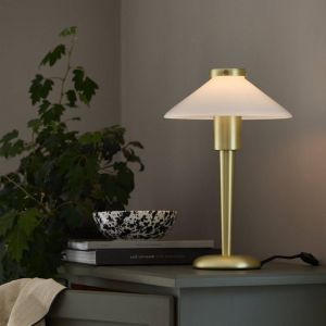 PR Home Lampe de table August, couleur laiton/opale, 34 cm, métal