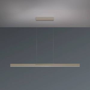 Suspension LED Bopp Nano 2.0, longueur 140 cm, taupe, m&eacute;tal