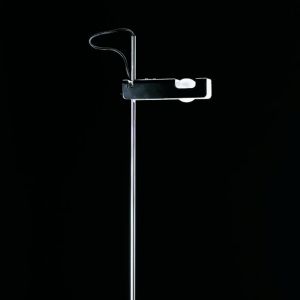 Oluce Lampe sur pied Spider, noir/chrome, métal, aluminium