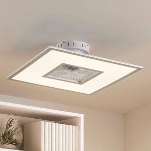 Lindby Ventilateur de plafond LED Romea, angulaire, DC, silencieux, 60 cm