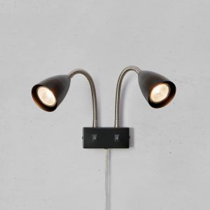 Marksl&ouml;jd Applique murale Ciro, noir, m&eacute;tal, fiche, GU10