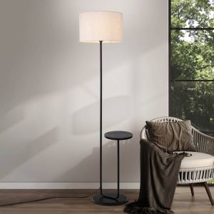 Näve Lampe sur pied Tordis, noir/blanc, textile, hauteur 157 cm Tablette