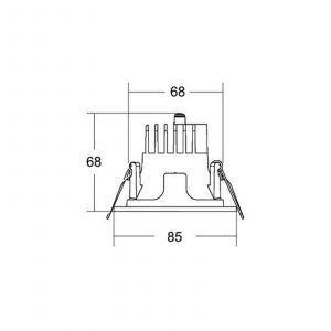 BRUMBERG Apollo Micro, facett&eacute;, rond, 3.000 K, argent&eacute;