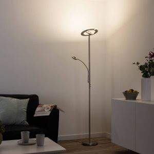 LOLA Smart Lampadaire à éclairage indirect LED Rocco avec bras de lecture