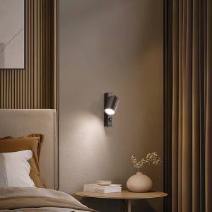 TK Lighting Spot mural Top, ajustable, interrupteur, brun, à 1 lampe