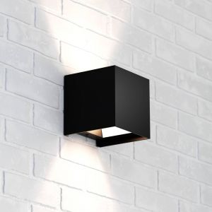 MCJ Applique murale Zuza 2, noir, métal, quatre ailes, 10 cm, G9