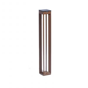 Les Jardins Lampe solaire LED Borne &agrave; capteur, 90&nbsp;cm, corten