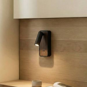 Applique murale LED Lindby Tallis, noir, USB-C, orientable