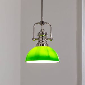Jupiter Suspension Platino, argent/vert, verre, à 1 lampe, E27