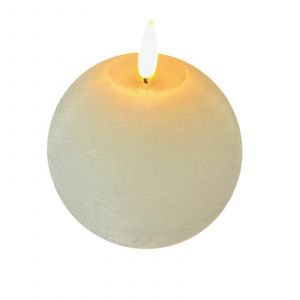 STERNTALER Bougie en cire LED, blanche, hauteur 11 cm, boule, pile