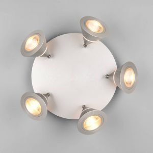Trio Lighting Spot pour plafond LED Romeo, &Oslash; 30 cm, couleur nickel, &agrave; 5 lampes.