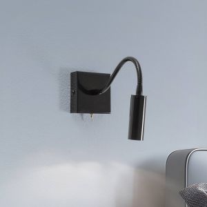 Argon Applique murale Ojos, noire, lampe de lecture, réglable, 33 cm, G9