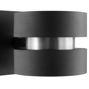 Brilliant Applique murale LED Glow-Sphere, noir, Ø 13 cm, métal, à 2 lampes.