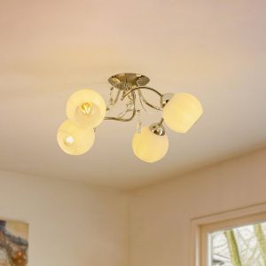 Alfa Plafonnier Livia Pro, chrome/blanc, à 4 lampes