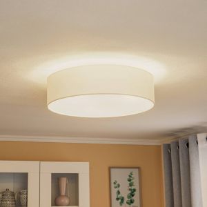 Euluna Roller couverture, abat-jour en tissu &eacute;cru, &Oslash; 50 cm