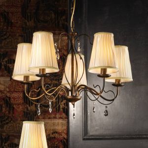 ONLI Lustre Delia, bronze, à 5 lampes, Ø 68 cm